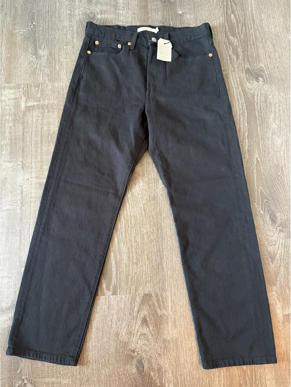 Levis Premium Wedgie Straight Black Jeans Women 27x26 High Rise Button